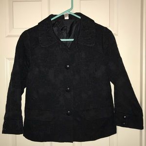 Old Navy black brocade cropped jacket